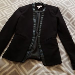 H&M leather trim blazer 4 rare